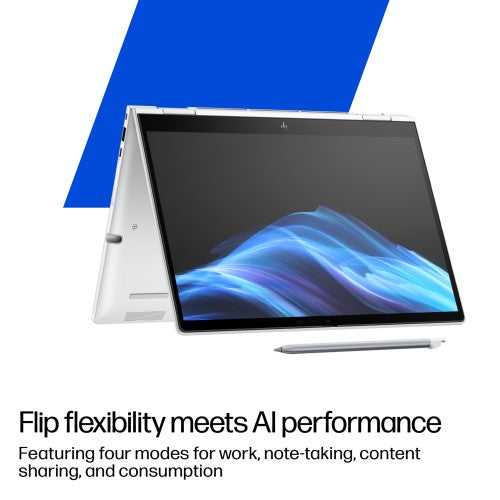 HP EliteBook 8 Flip G1i 13 inch Notebook AI PC Wolf Pro Security Edition Intel Core Ultra 7 255U Hybrid (2-in-1) 33.8 cm (13.3") Touchscreen WUXGA 64 GB LPDDR5x-SDRAM 1 TB SSD Wi-Fi 7 (802.11be) Windows 11 Pro Silver