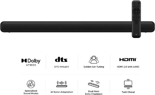 TCL S45H 2.0ch Pro A-i-O Deep Bass S/bar Black 2.0 channels 50 W