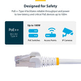 StarTech.com 5m White CAT8 Ethernet Cable, Snagless RJ45, 25G/40G, 2000MHz, 100W PoE++, S/FTP, 26AWG Pure Bare Copper Wire, LSZH, Shielded Network Patch Cord w/Strain Reliefs, Fluke Channel Tested