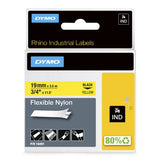 Dymo 18491/S0718090 Ribbon Nylon flexible black on yellow 19mm x 3,5m for Dymo Rhino 6-19mm/24mm