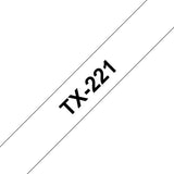 Brother TX-221 DirectLabel black on white 9mm x 15m for Brother P-Touch TX 6-24mm