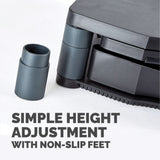 Fellowes Computer Monitor Stand with 3 Height Adjustments - Premium Monitor Riser Plus with Cable Management - Ergonomic Adjustable Monitor Stand for Computers - Max Weight 36KG/Max Size 21" - Graphite