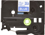Brother TZE-535 DirectLabel white on blue Laminat 12mm x 8m for Brother P-Touch TZ 3.5-18mm/6-12mm/6-18mm/6-24mm/6-36mm