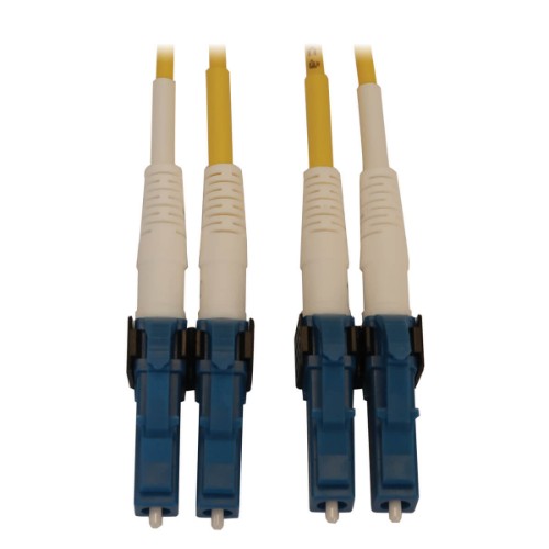 Tripp Lite N370X-01M 400G Duplex Singlemode 9/125 OS2 Switchable Fiber Optic Cable (LC/UPC M/M), LSZH, Yellow, 1 m (3.3 ft.)