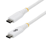 StarTech.com 2m (6ft) USB-C Charging Cable, Durable and Ultra-Flexible, 240W (5A) PD EPR, USB 2.0 Laptop Charger Cable, USB-IF Certified, Rugged USB-C Charging Cord - White