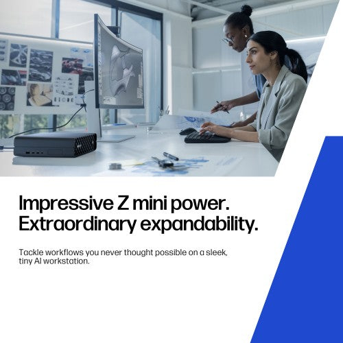 HP Z2 Mini G1i Workstation Desktop PC Intel Core Ultra 7 265 16 GB DDR5-SDRAM 512 GB SSD NVIDIA RTX A400 Windows 11 Pro Mini PC AI Workstation, AI PC Black