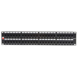 Lindy 19' CAT6 2U 48 Port RJ-45 Patch Panel, Unshielded, Black