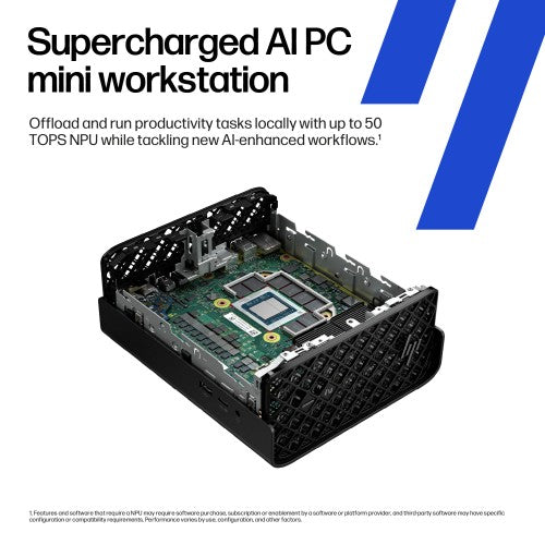 HP Z2 G1a Wolf Pro Security Edition Copilot+ PC AMD Ryzen AI Max PRO PRO 385 32 GB LPDDR5x-SDRAM 512 GB SSD Windows 11 Pro Mini PC Workstation AI Workstation, AI PC Black