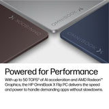 HP OmniBook X Flip 2-in-1 Laptop Next Gen AI 14-kc0000nax Copilot+ PC AMD Ryzen™ AI 5 35.6 cm (14") Touchscreen 2K 16 GB LPDDR5x-SDRAM 512 GB SSD Wi-Fi 7 (802.11be) Windows 11 Home Blue