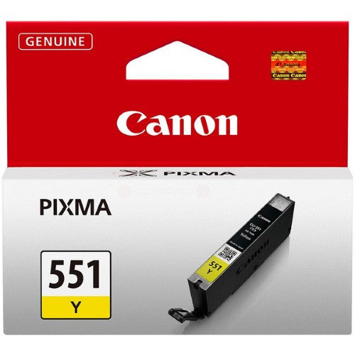 Canon 6511B001/CLI-551Y Ink cartridge yellow, 344 pages ISO/IEC 24711 130 Photos 7ml for Canon Pixma IP 8700/IX 6850/MG 5450/MG 6350/MX 725