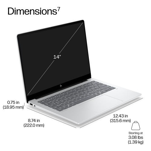 HP EliteBook 8 G2i 14 inch Notebook Next Gen AI PC Wolf Pro Security Edition Copilot+ PC Intel Core Ultra 5 Laptop 35.6 cm (14") WUXGA 32 GB LPDDR5x-SDRAM 512 GB SSD Wi-Fi 7 (802.11be) Windows 11 Pro Silver