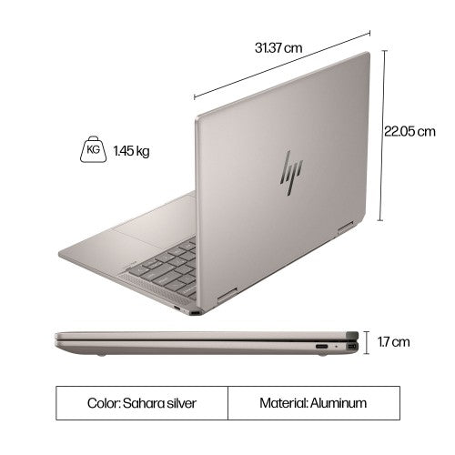 HP Spectre x360 14-eu0004na Intel Core Ultra 7 155H Hybrid (2-in-1) 35.6 cm (14") Touchscreen 3K 16 GB LPDDR5x-SDRAM 1 TB SSD Wi-Fi 7 (802.11be) Windows 11 Home AI PC Black