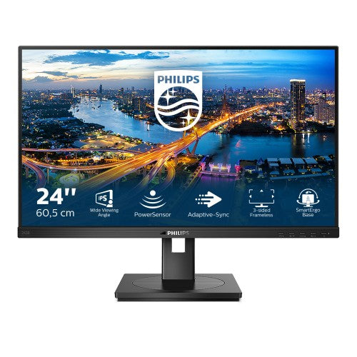 Philips B Line 242B1/00 computer monitor 60.5 cm (23.8") 1920 x 1080 pixels Full HD LED Black