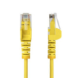 StarTech.com 2m Yellow Slim CAT6 Ethernet Cable, Snagless, 100W PoE, UTP, LSZH, 28AWG Pure Bare Copper Wire, Slim RJ45 Network Patch Cord w/Strain Reliefs, Individually Tested