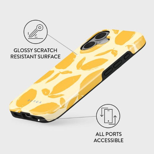 BURGA Lemon Tart mobile phone case 15.5 cm (6.1") Cover Yellow, White