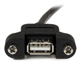 StarTech.com 3 ft Panel Mount USB Cable A to A - F/M