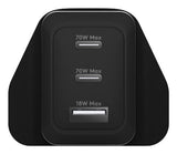 dbramante1928 IT - UK W. Charger - 2xUSB-C 70W + 1xUSB-A - BLK