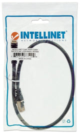 Intellinet Network Patch Cable, Cat6, 0.5m, Black, Copper, S/FTP, LSOH / LSZH, PVC, RJ45, Gold Plated Contacts, Snagless, Booted, Lifetime Warranty