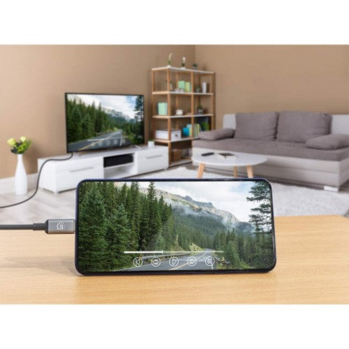 Manhattan USB-C to HDMI Cable, 4K@60Hz, 2m, Black, Male to Male, Three Year Warranty, Equivalent to CDP2HD2MBNL