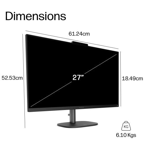 HP OmniStudio All-in-One Desktop 27-cu0010na PC Intel Core 5 120U 68.6 cm (27") 1920 x 1080 pixels 8 GB DDR5-SDRAM 512 GB SSD Windows 11 Home Wi-Fi 6 (802.11ax) White
