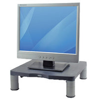 Fellowes Computer Monitor Stand with 3 Height Adjustments - Standard Monitor Riser with Cable Management - Ergonomic Adjustable Monitor Stand for Computers - Max Weight 27KG/Max Size 21" - Graphite