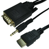 Cables Direct 77HDMI-VGCBL033 video cable adapter 1 m HDMI VGA (D-Sub) + 3.5mm Black