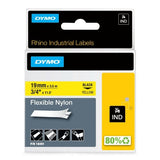 Dymo 18491/S0718090 Ribbon Nylon flexible black on yellow 19mm x 3,5m for Dymo Rhino 6-19mm/24mm