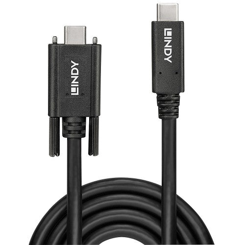 Lindy Dual Screw USB cable USB 3.2 Gen 2 (3.1 Gen 2) 1 m USB C Black