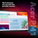 Acer PM161QT portable monitor - 15.6", Full HD (1920x1080), IPS, 60Hz, 6ms, AdaptiveSync, black