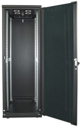 Intellinet 19" Network Cabinet - Free Standing, 36U, 800x800mm (width x depth), Black, Flatpack, Max 1500kg, Multi-Point Door Lock, One Lock Per Side Panel, Usable Depth 123 to 573mm, IP20 rated, Rack, Steel