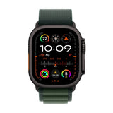 Apple Watch Ultra 2 GPS + Cellular 49mm Black Titanium Case with Dark Green Alpine Loop - Medium