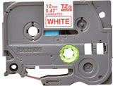 Brother TZE-232 DirectLabel red on white Laminat 12mm x 8m for Brother P-Touch TZ 3.5-18mm/6-12mm/6-18mm/6-24mm/6-36mm