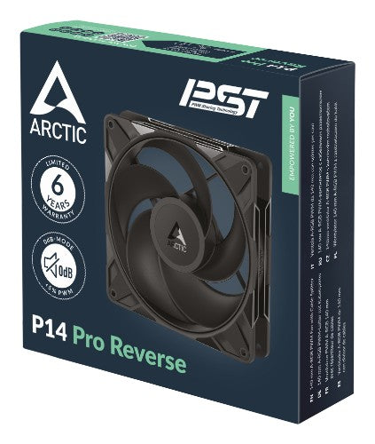 ARCTIC Freezer P14 Pro Reverse - 3 Pack - 140 mm A-RGB PWM Fan with Cable Splitter