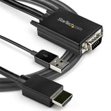 StarTech.com 2m VGA to HDMI Converter Cable with USB Audio Support & Power - Analog to Digital Video Adapter Cable to connect a VGA PC to HDMI Display - 1080p Male to Male Monitor Cable