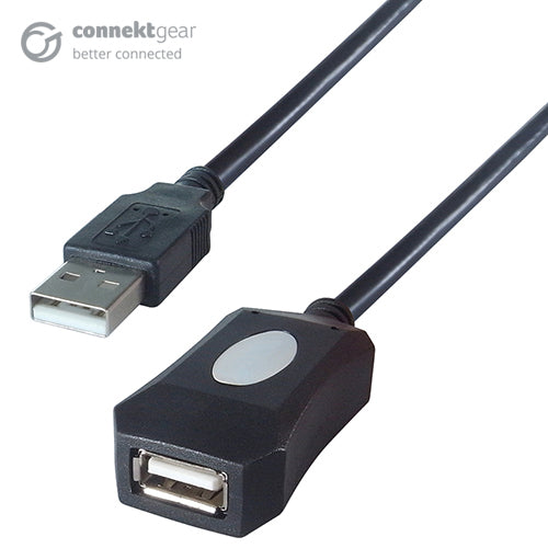 connektgear 20m USB 2 Active Extension Cable A Male to A Female - High Speed  - Computer Cables - connektgear