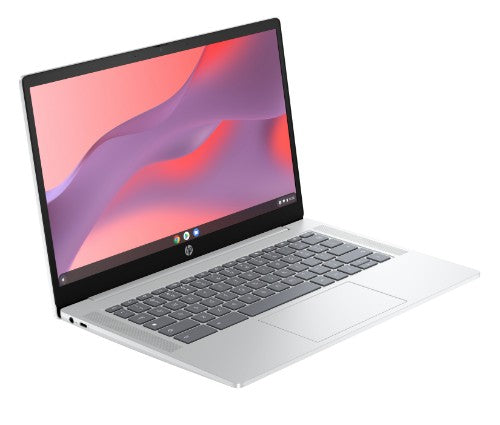 HP Chromebook 14a-nf0003na Intel® N N100 35.6 cm (14") Full HD 8 GB LPDDR5-SDRAM 128 GB eUFS Wi-Fi 6E (802.11ax) ChromeOS Silver