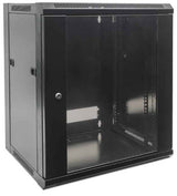 Intellinet 19" Network Cabinet - Wall Mount (Standard), 15U, 600mm Deep, Black, Flatpack, Max 60kg, Metal & Glass Door, Back Panel, Removeable Sides, Suitable also for use on desk or floor, Usable Depth 410mm, Parts for wall installation not included