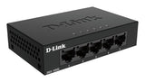 D-Link DGS-105GL 5-Port Gigabit Ethernet Switch, Fanless, Low Profile, Metal Housing, Plug-and-Play, 802.3az EEE black