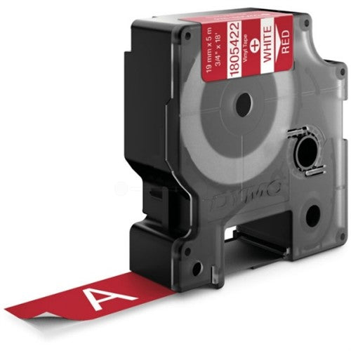 Dymo 1805422 Ribbon Vinyl white on red 12mmx5,5m for Dymo Rhino 6-19mm/24mm