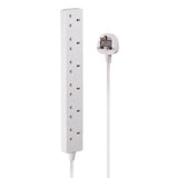 Lindy 2m 6-Way UK Mains Power Extension, White