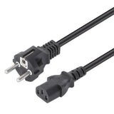Manhattan Mains Power Cord/Cable, Euro 2-pin plug (CEE 7/4 Schuko) to C13 Female (kettle lead), 3m, 10A, Black, Lifetime Warranty