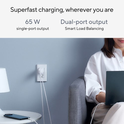 ASUS 65W USB-C GaN Charger Universal White AC Fast charging Indoor