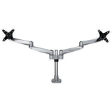 StarTech.com Desk Mount Dual Monitor Arm - Premium Articulating Monitor Arm - up to 30” VESA Mount Displays - Height Adjustable Monitor Mount - Rotate/Tilt/Swivel - Clamp/Grommet - Silver