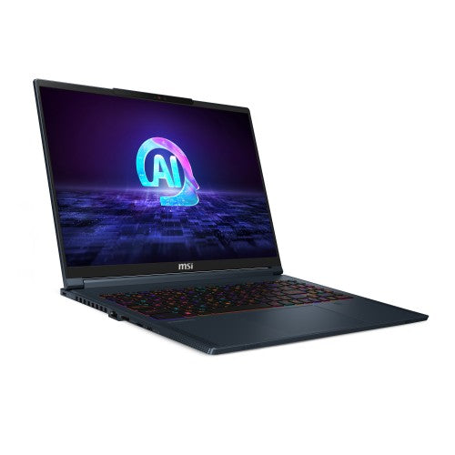MSI Stealth 16 AI STUDIO A1VIG-001UK Intel Core Ultra 9 185H Laptop 40.6 cm (16") UHD+ 32 GB DDR5-SDRAM 2 TB SSD NVIDIA GeForce RTX 4090 Wi-Fi 7 (802.11be) Windows 11 Pro Blue