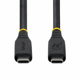 StarTech.com 50cm (1.6ft) USB4 Cable, 40Gbps, USB-IF Certified USB-C Cable, 240W PD, 8K 60Hz/4K 240Hz DP2.1 DP40, TPE Jacket, Thunderbolt 4 Compatible - Black USB-C Cord