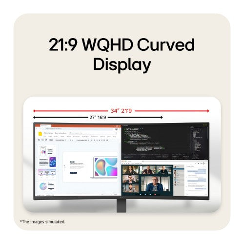 LG UltraWide 34U620B U6 34" VA QHD 144Hz Height-Adjustable Curved Monitor