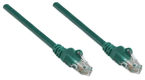 Intellinet Network Patch Cable, Cat6, 1m, Green, CCA, U/UTP, PVC, RJ45, Gold Plated Contacts, Snagless, Booted, Lifetime Warranty