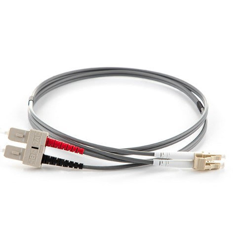 connektgear 3m Duplex Fibre Optic Multi-Mode Cable OM1 62.5/125 Micron LC to SC - Grey