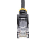 StarTech.com 25cm Black Slim CAT6 Ethernet Cable, Snagless, 100W PoE, UTP, LSZH, 28AWG Pure Bare Copper Wire, Slim RJ45 Network Patch Cord w/Strain Reliefs, Individually Tested