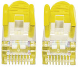 Intellinet Network Patch Cable, Cat6, 0.5m, Yellow, Copper, S/FTP, LSOH / LSZH, PVC, RJ45, Gold Plated Contacts, Snagless, Booted, Lifetime Warranty